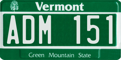 VT license plate ADM151