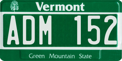 VT license plate ADM152