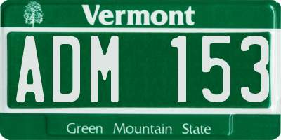 VT license plate ADM153