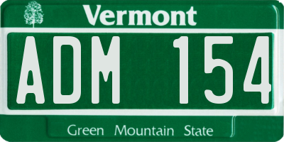 VT license plate ADM154