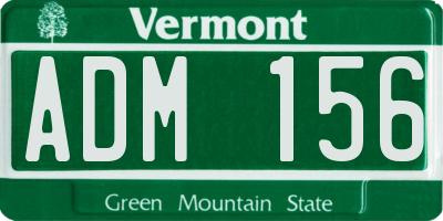VT license plate ADM156