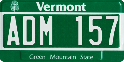 VT license plate ADM157