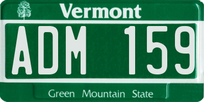 VT license plate ADM159