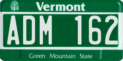 VT license plate ADM162