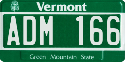 VT license plate ADM166