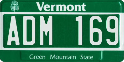 VT license plate ADM169
