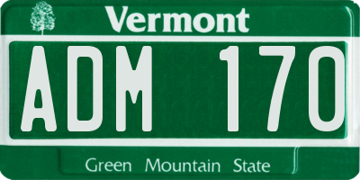 VT license plate ADM170