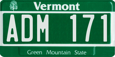 VT license plate ADM171