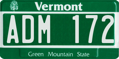 VT license plate ADM172