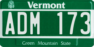 VT license plate ADM173