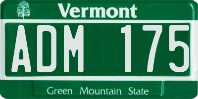 VT license plate ADM175