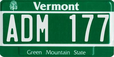 VT license plate ADM177