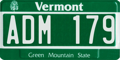 VT license plate ADM179