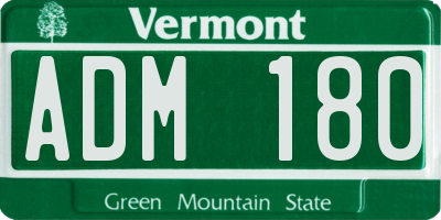 VT license plate ADM180