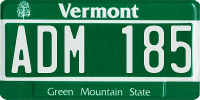 VT license plate ADM185