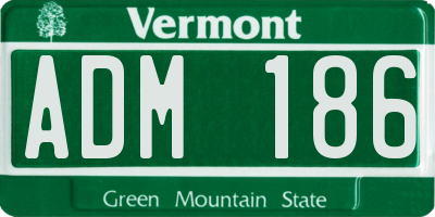 VT license plate ADM186