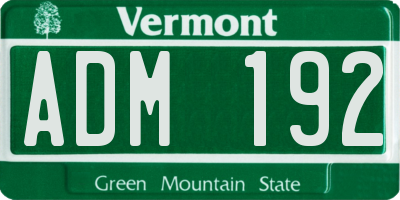 VT license plate ADM192