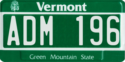 VT license plate ADM196