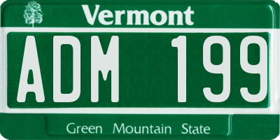 VT license plate ADM199