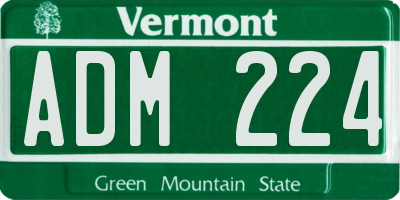 VT license plate ADM224