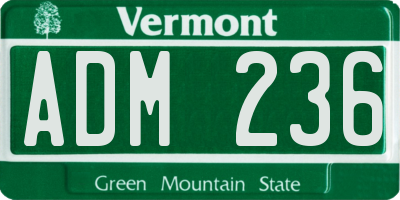 VT license plate ADM236