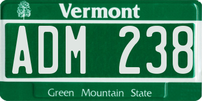 VT license plate ADM238