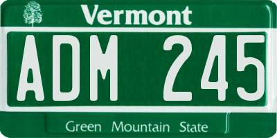 VT license plate ADM245