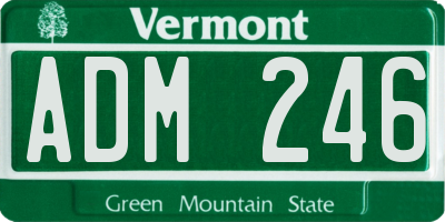 VT license plate ADM246
