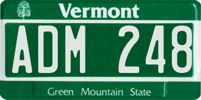 VT license plate ADM248