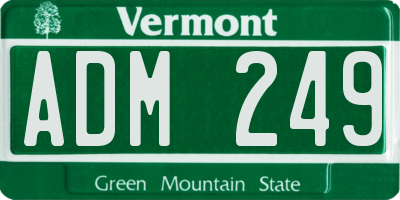 VT license plate ADM249