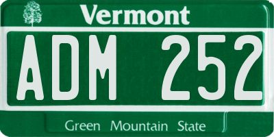 VT license plate ADM252