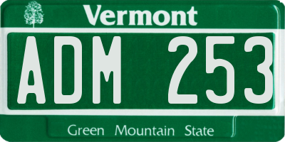 VT license plate ADM253