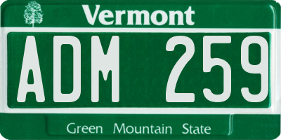 VT license plate ADM259