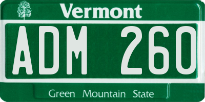 VT license plate ADM260