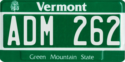 VT license plate ADM262