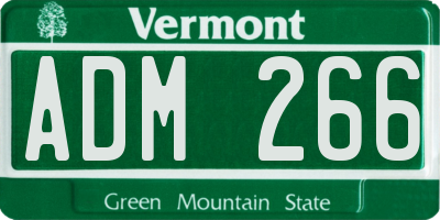VT license plate ADM266
