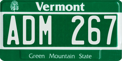 VT license plate ADM267