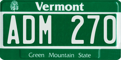 VT license plate ADM270