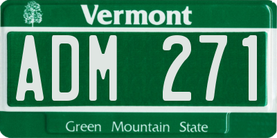 VT license plate ADM271