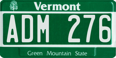 VT license plate ADM276