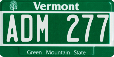 VT license plate ADM277