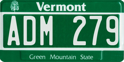 VT license plate ADM279