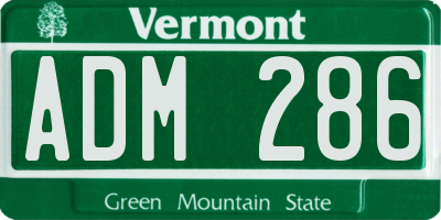 VT license plate ADM286