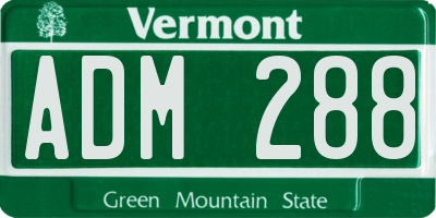 VT license plate ADM288