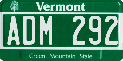 VT license plate ADM292