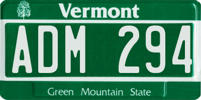 VT license plate ADM294