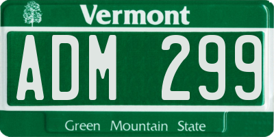 VT license plate ADM299