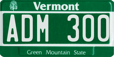 VT license plate ADM300