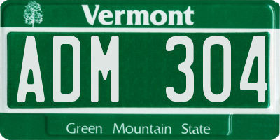 VT license plate ADM304