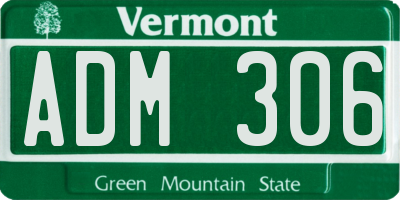 VT license plate ADM306
